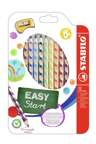 Pastelky Stabilo trojhranné s výřezy levé 12 ks