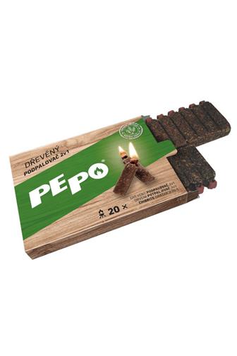 PEPO dřevěný podpalovač 2v1 20 ks