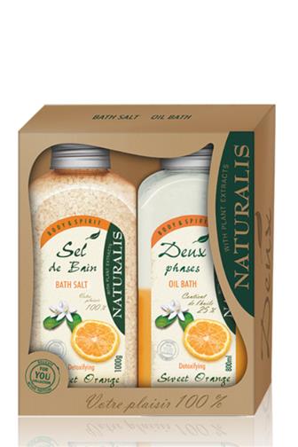 Naturallis Sweet Orange koupelová pěna 800 ml + sůl 1 kg
