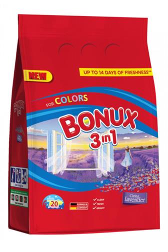 Bonux 3v1 color Levandule prací prášek 20 dávek 1,5 kg