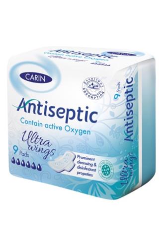Carin Antiseptic ultra wings dámské vložky  9 ks