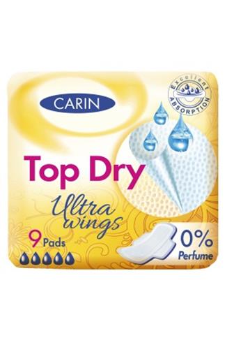 Carin Ultra Wings Top Dry hygienické vložky s křidélky 9 ks