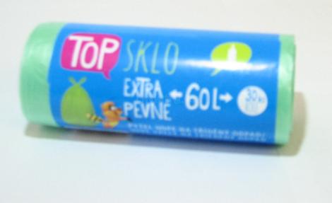 TOP Pytle na odpad sklo extra pevné zelené 60 l 30 ks