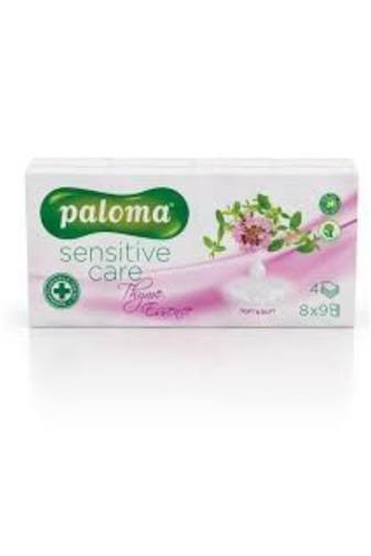 Paloma kapesníčky 4 vrstvé Sensitive Care tymián 8 x 9 ks
