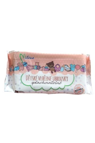 Miléne dětské ubrousky splachovatelné 56 ks