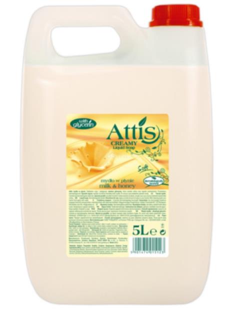 Attis Creamy milk & honey tekuté mýdlo 5 l