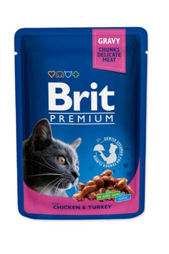 Brit Premium Cat kapsa krocan a kuře 100g