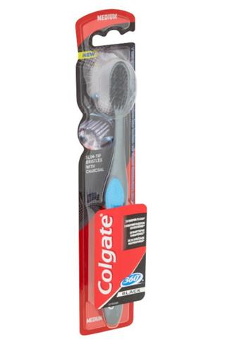 Colgate 360 Charchoal Black zubní kartáček medium
