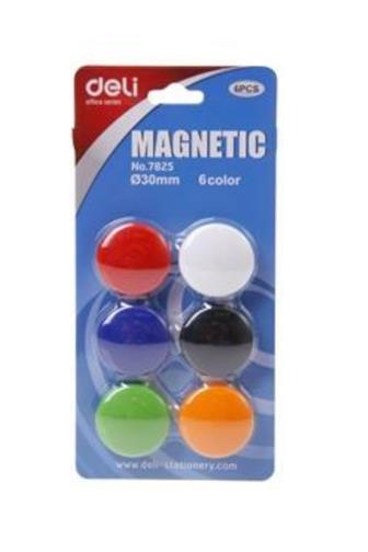 DELI Magnet kulatý barevný 30 mm 6 ks