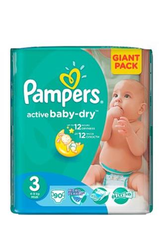 Pampers Active Baby 3 6-10kg jednorázové pleny 90 ks