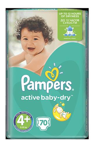 Pampers Active Baby 4+ 10-15kg jednorázové pleny 70 ks