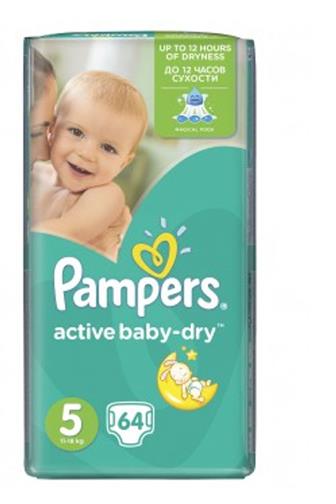 Pampers Active Baby 5 11-16 kg jednorázové pleny 64 ks