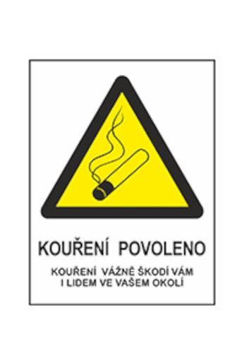 Informační tabulka kouření povoleno A5