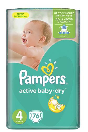 Pampers Active Baby 4 9-14kg jednorázové pleny 76 ks