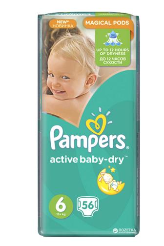 Pampers Active Baby 6 13-18kg jednorázové pleny 56 ks