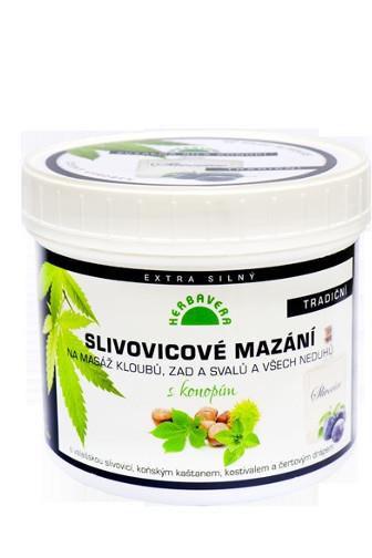 Herbavera Slivovicové mazání s konopím 500 ml