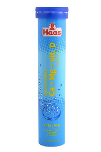 Haas Ca+Mg+Vit.D šumivé tablety 20 ks 80 g
