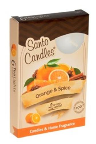 Svíčka čajová ORANGE & SPICE 6 ks
