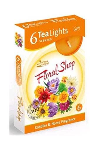 Svíčka čajová Floral Shop 6ks