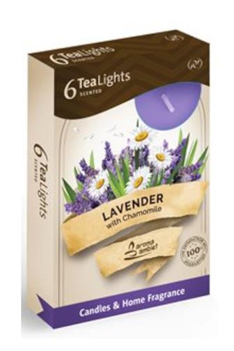 Svíčka čajová LAVENDER WITH CAMOMILE 6 ks