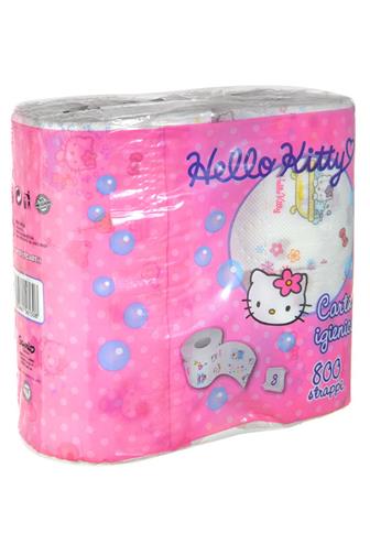 Hello Kitty toaletní papír 3 vrstvý 200 útržků 4 ks