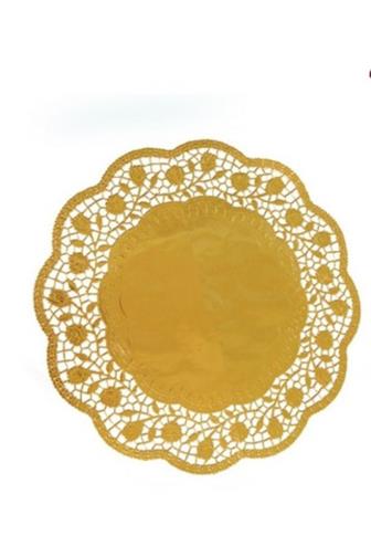 Krajka papírová zlatá pr. 30 cm 4 ks