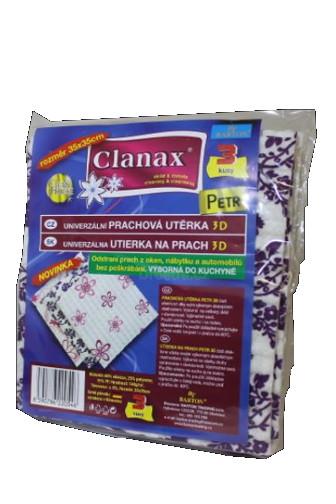 Clanax Petr prachová utěrka 3D 35x35cm 3ks