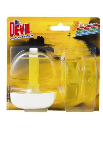Dr. Devil WC tekutý blok lemon Fresh 3 x 55 ml