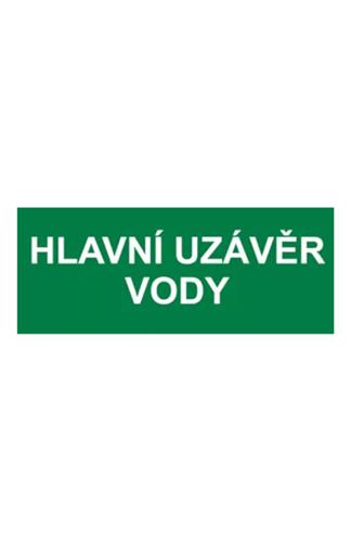 Informační samolepka hlavní uzávěr vody 8 x 20 cm