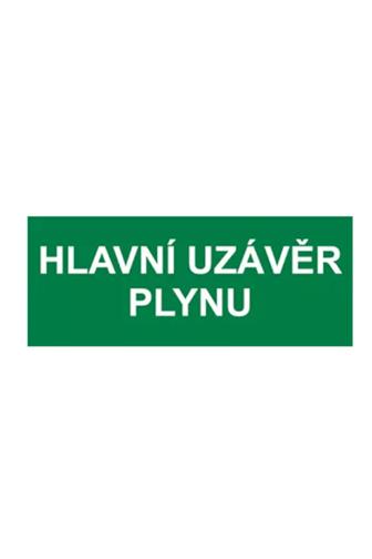 Informační samolepka hlavní uzávěr plynu 8 x 20 cm