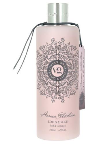 Vivian Gray Aroma Selection Lotus & Rose krémové tělové mléko s dávkovačem 500 ml