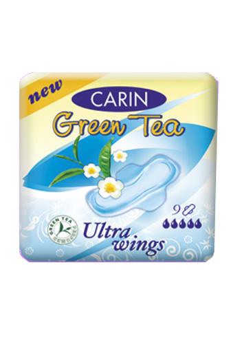 Carin Green Tea ultra wings dámské vložky 9 ks