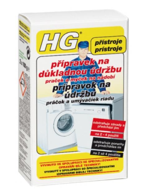 HG přípravek na důkladnou údržbu praček a myček 2x100g