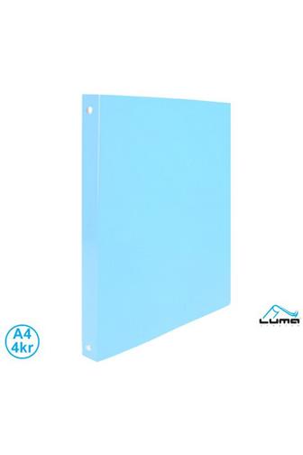 Pořadač pastel 4 kroužkový modrý A4