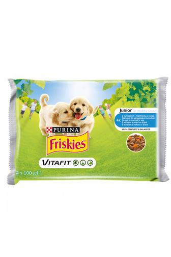 Friskies Dog Junior kuře se zeleninou 4 x 85g