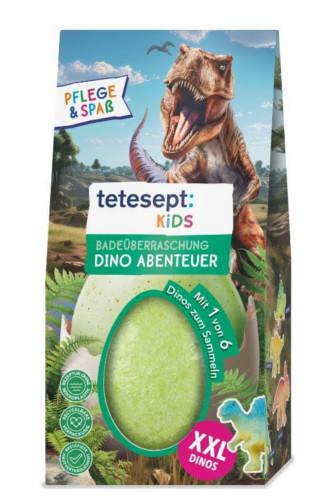 Tetesept Kids Dobrodružství s dinosaury koupelová sůl s překvapením 190 g