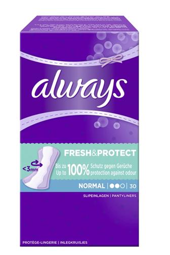 Always Dailies Fresh & Protect Normal s jemnou vůní slipové intimní vložky 30 kusů
