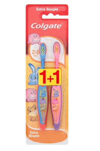 Colgate Extra soft 2-6 let 1+1 dětský zubní kartáček