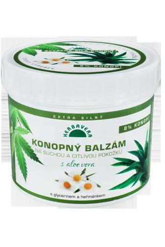 Herbavera Konopný balzám s aloe vera na suchou a citlivou pokožku 500 ml