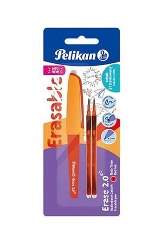 Herlitz Pelikan gumovací pero + 2 červené náplně