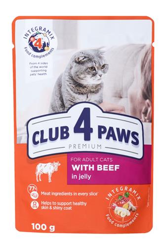 Club 4 Paws pro kočky s hovězím v želé 100 g