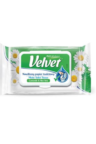 Velvet toaletní papír vlhčený heřmánek/aloe vera 42 ks