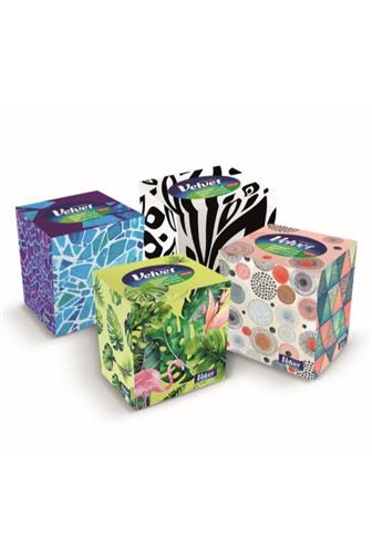 Velvet Eco kapesníčky 3 vrstvé 56 ks kostka
