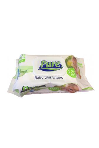 Pure Baby soft touch vlhčené ubrousky s clipem 120 ks