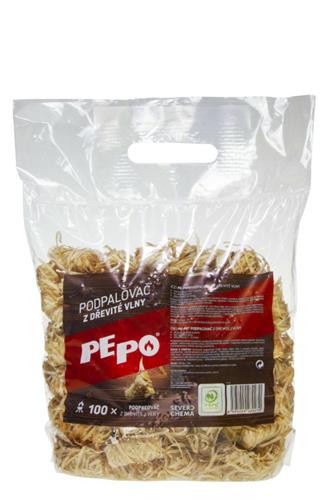 PEPO podpalovač z dřevité vlny 100 ks 