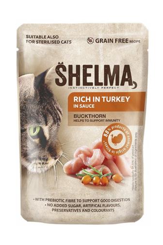 Shelma kapsička pro kotě kitten krůtí s brusinkami 85 g