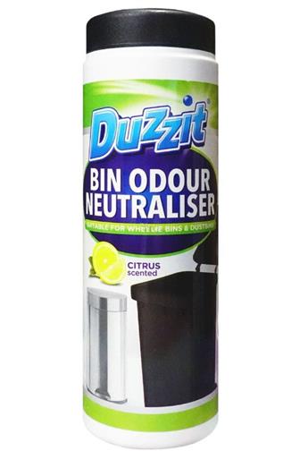 Duzzit Bin Odour Neutraliser neutralizér zápachu do košů a popelnic s vůní citronu 300 g