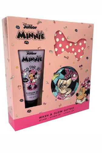 Disney Minnie kazeta sprchový gel 100 ml + houba + sprchová čepice