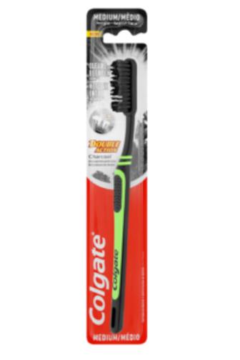 Colgate Double Action charcoal zubní kartáček medium