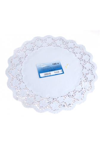 Dortová podložka kul.20cm 6 ks bílá